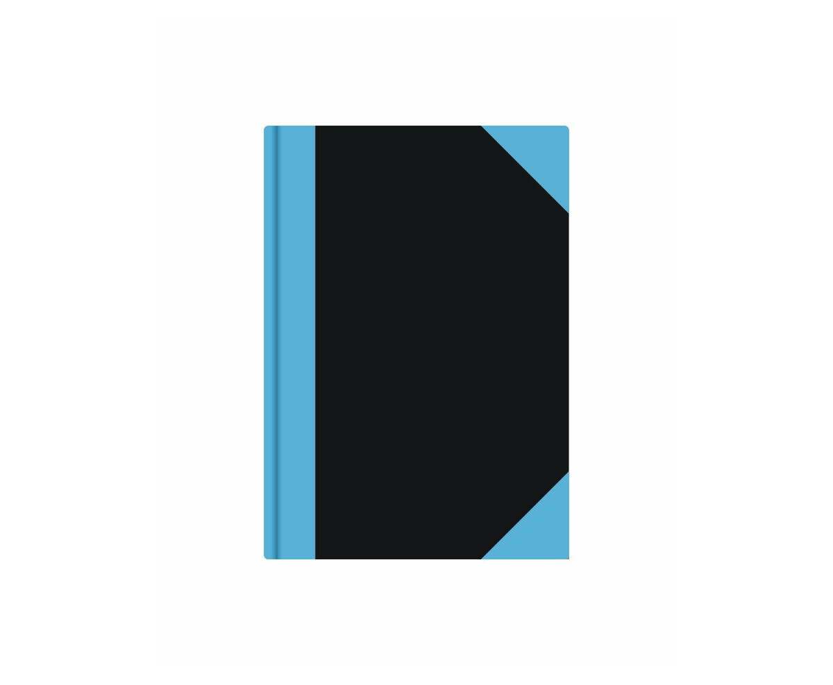 Kladde, DIN A4, liniert, schwarz/blau (29104), STYLEX | Büro - Stylex