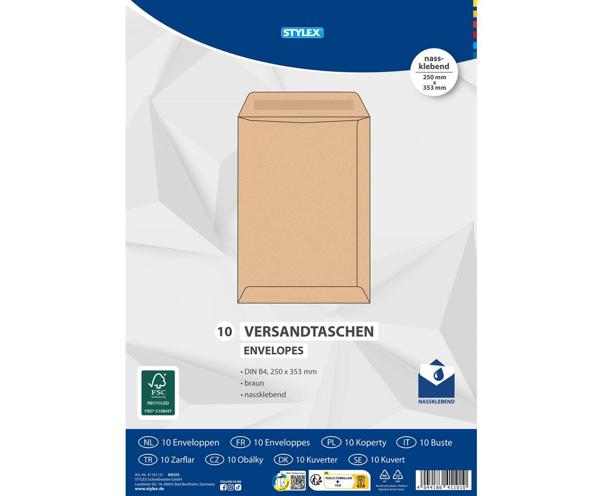 Plus Versandtasche DIN B4, Pack: 250 Stück