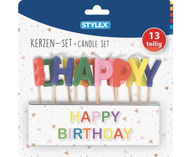 Kerzen-Set Happy Birthday