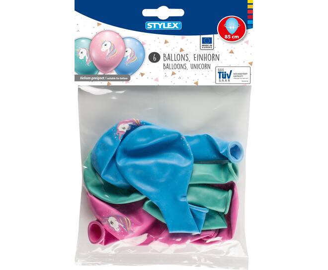 Balloons unicorn, 6 pieces
