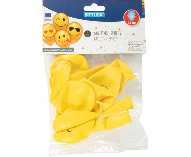 Balloons Smiley, 6 pieces