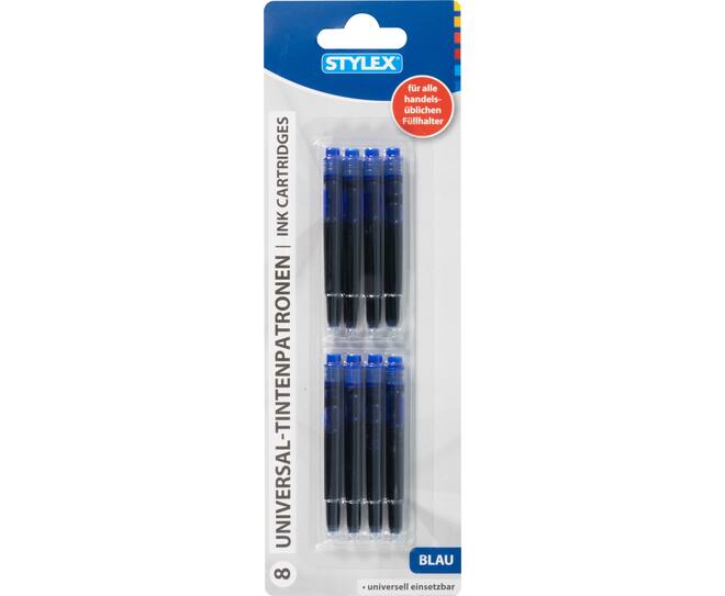 Ink cartridges, blue, 8 pieces