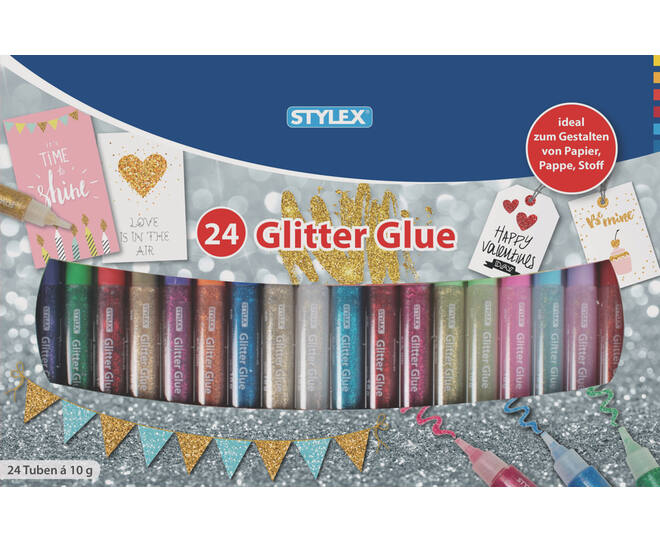 Glitter Glue, 24 Tuben à 10 g
