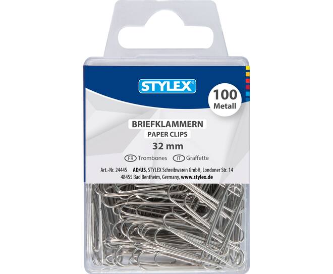 Paperclips, metal,100 pieces