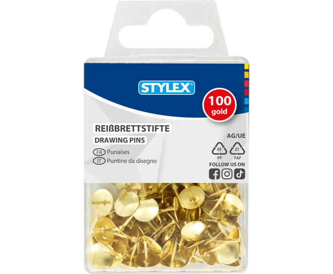 Reißbrettstifte, gold, 100 pieces