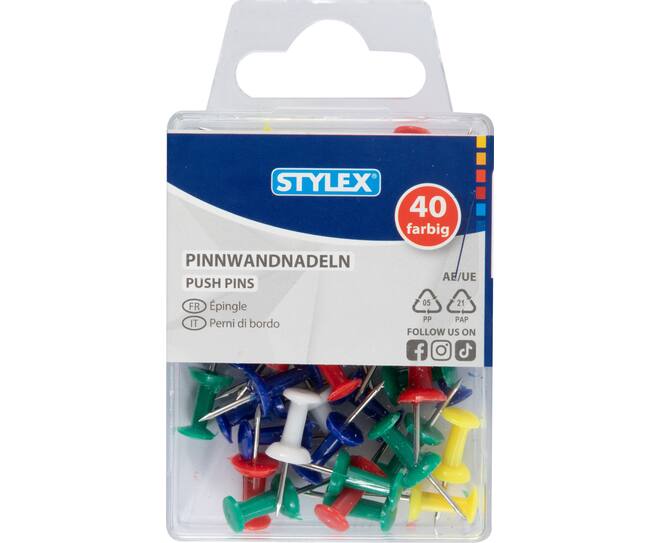 Pushpins, coloured, 100 pieces