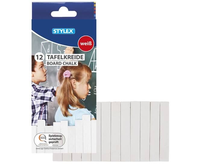 Board chalk, 12 pcs. white