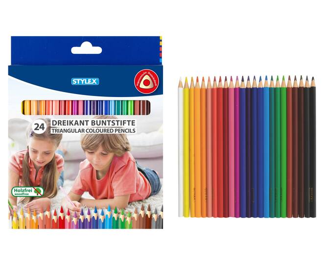 Buntstifte, Dreikant, 24 Stück