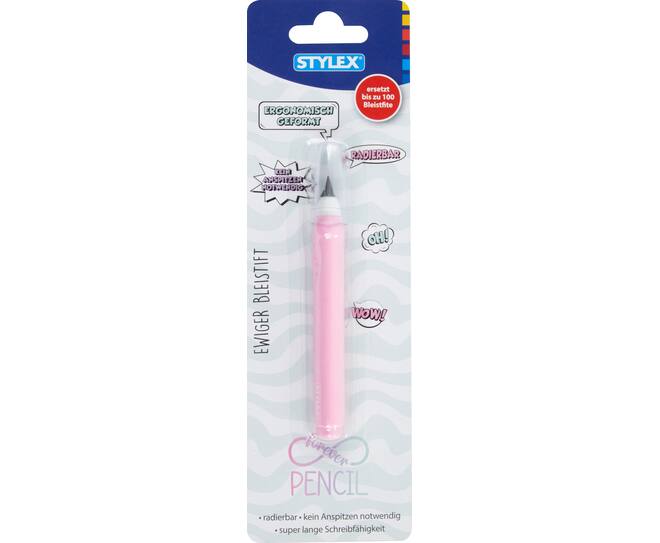 Ewiger Bleistift, rosa , auf Blisterkarte
