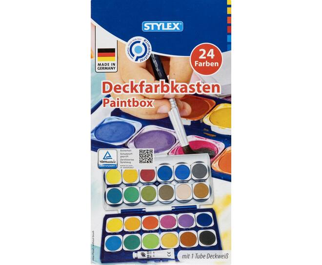 Paint box with 24 shades,