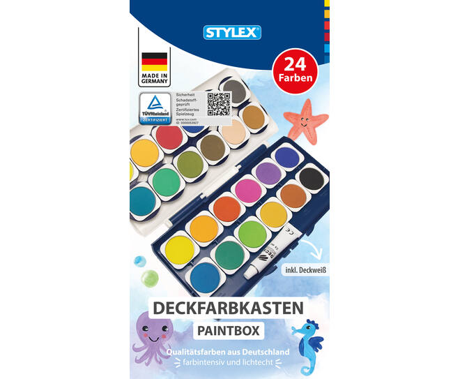 Paint box with 24 shades,
