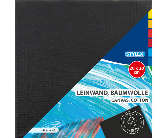 Leinwand, schwarz, 20 x 20 cm