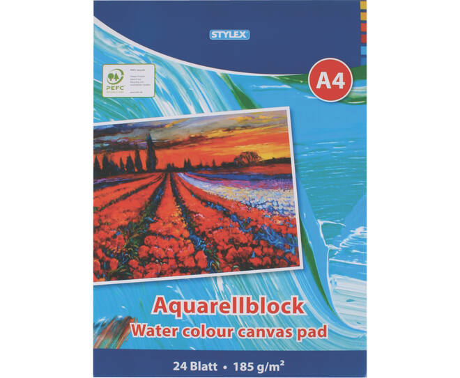 Aquarellblock, DIN A4, 24 Blatt
