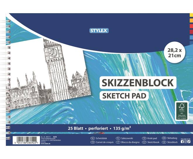 Sketchbook, size: 28,2 x 21 cm