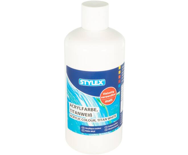 Acrylfarbe, 500 ml, titanweiß