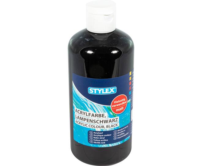 Acrylfarbe, 500 ml, lampenschwarz