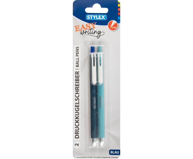 Druckkugelschreiber, 2 Stück, EASY writing