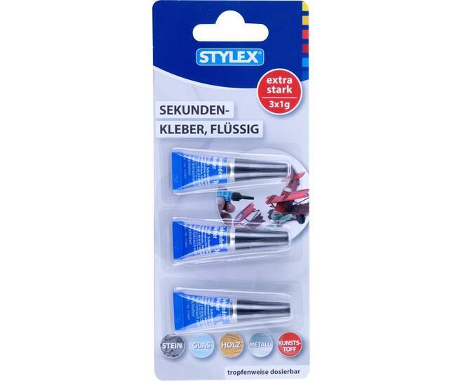 Sekundenkleber, 3 Tuben à 1 g