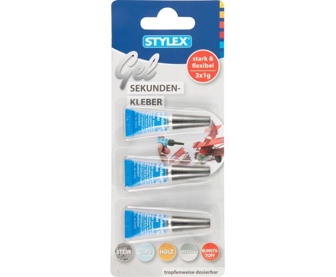 Gel-Sekundenkleber, 3 Tuben à 1 g
