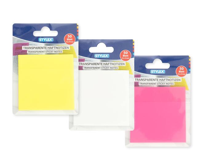 Haftnotizen, transluzent, 50 Blatt, 75 x 75 mm