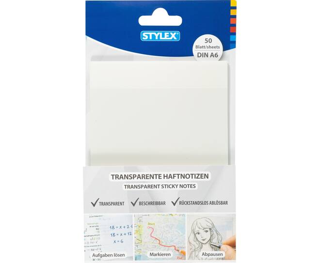 Haftnotizen, transparent, A6, 50 Blatt