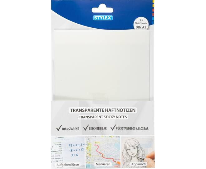 Haftnotizen, transparent, A5, 25 Blatt