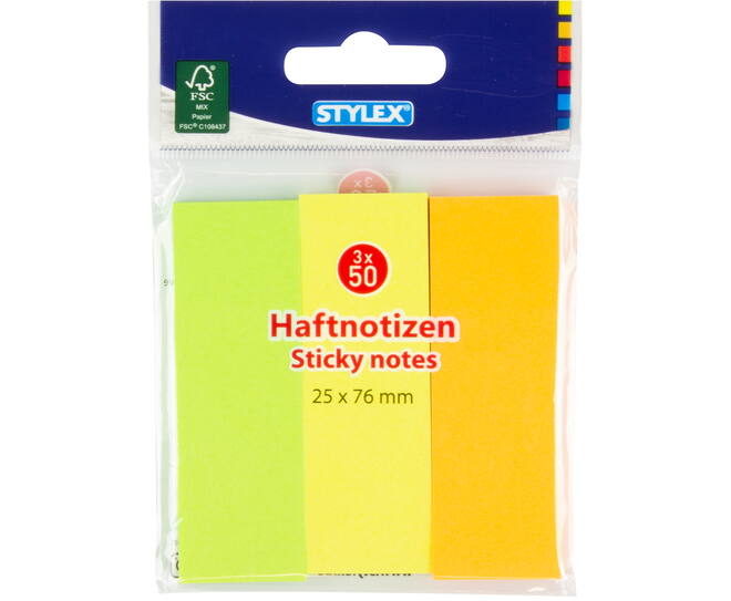 Sticky notes, 25 x 76 mm, FSC
