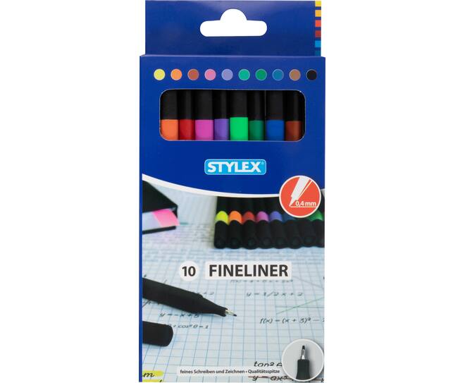 Fineliner, farbig, 10 Stück