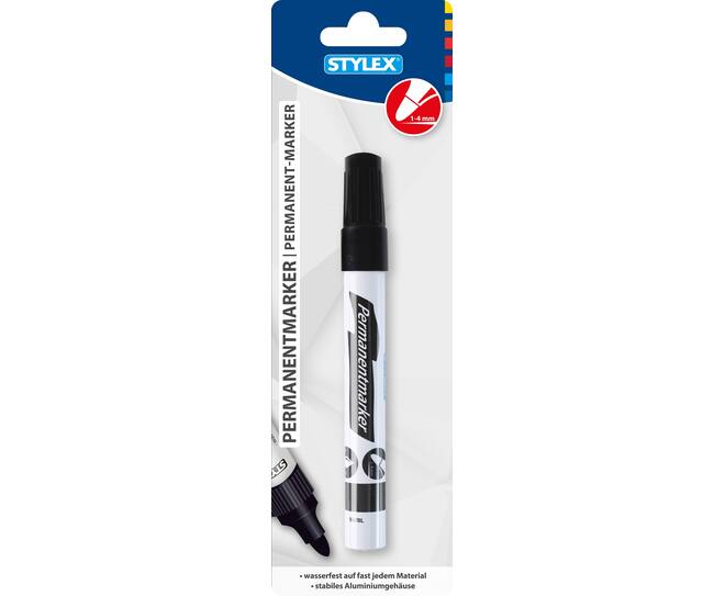 Permanentmarker, schwarz, Alu