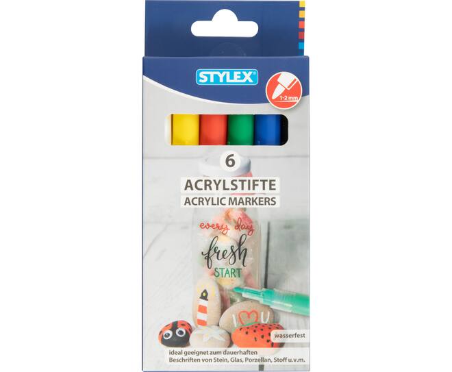 Acrylic marker, 6 pieces