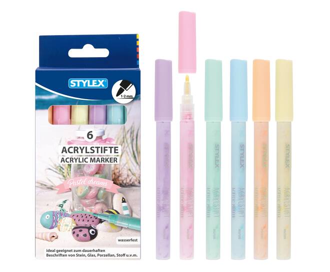 Acrylic marker, pastel, 6 piece