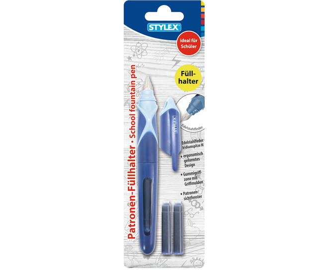 Fountain pen,  incl. 2 cartridges, blue
