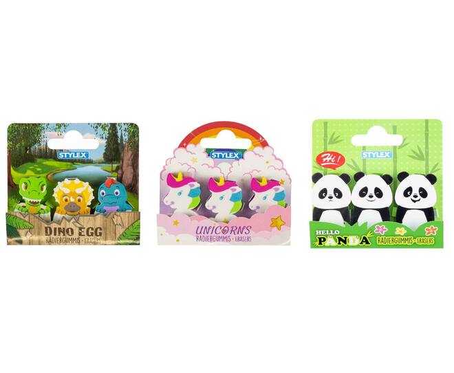 Eraser-set, 3 pcs