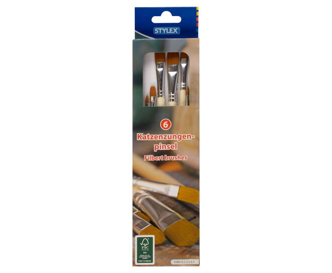 Katzenzungenpinsel, 6er Set