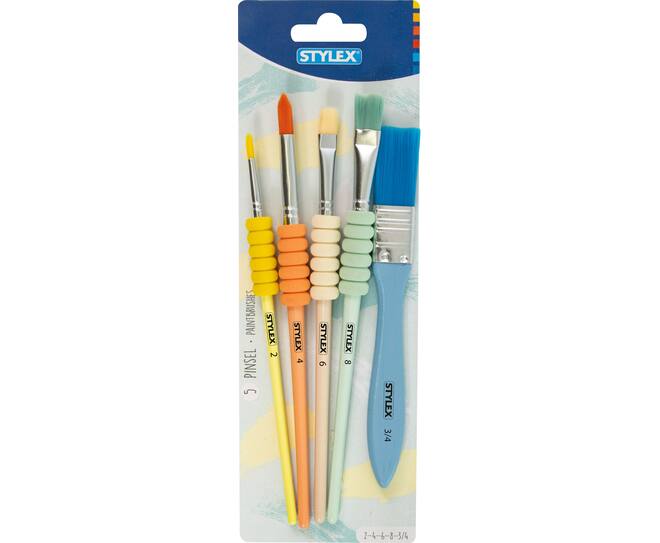Brush set, 5 pieces, coloured