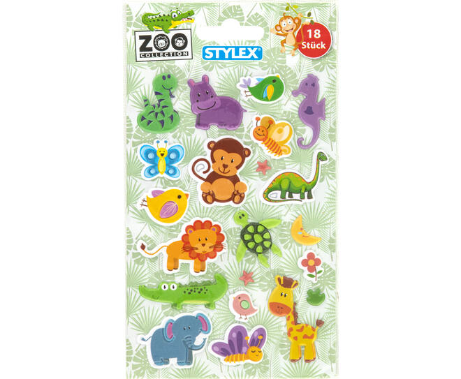 Sticker, 10 x 15 mm, Zoo