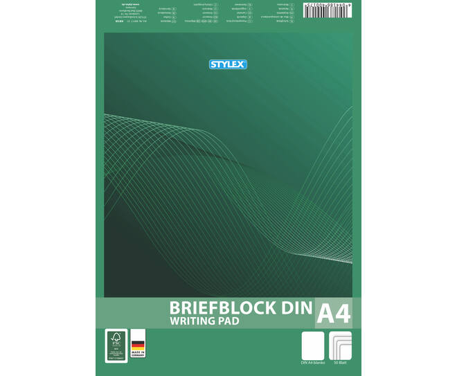Briefblock, DIN A4, blanko, FSC