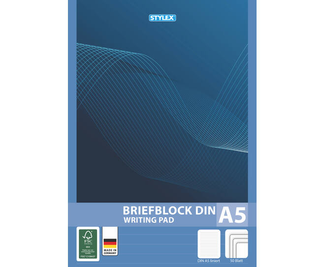 Briefblock, DIN A5, liniert, FSC