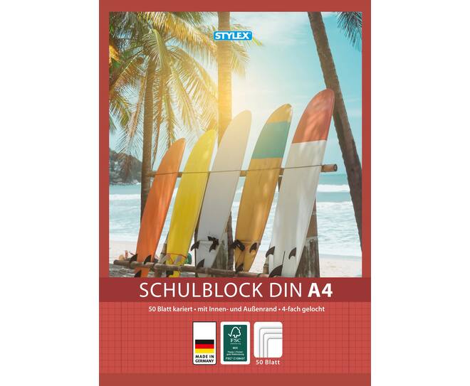 Writing pads, DIN A4, squared, FSC