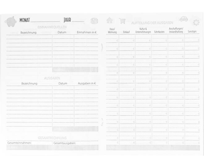 Budget book, A5, 40 sheets