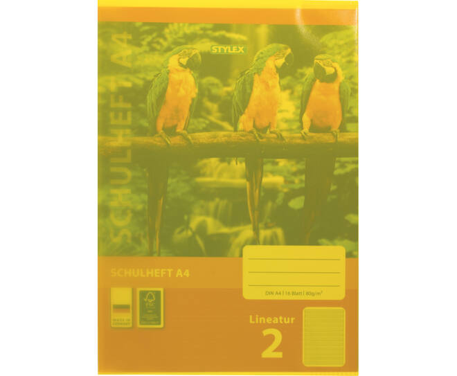 Exercisebook cover, A4, yellow, transparent