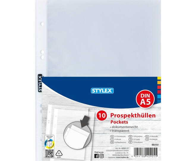 PP Pockets, DIN A5, 10 pieces