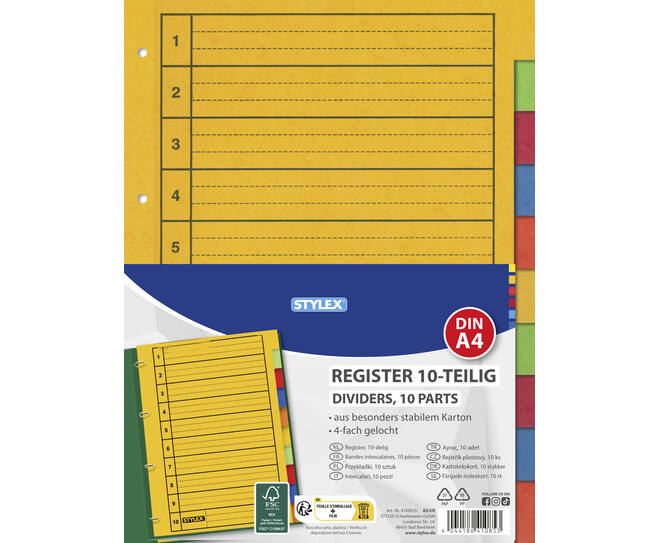 Ordner-Register, 10-teilig