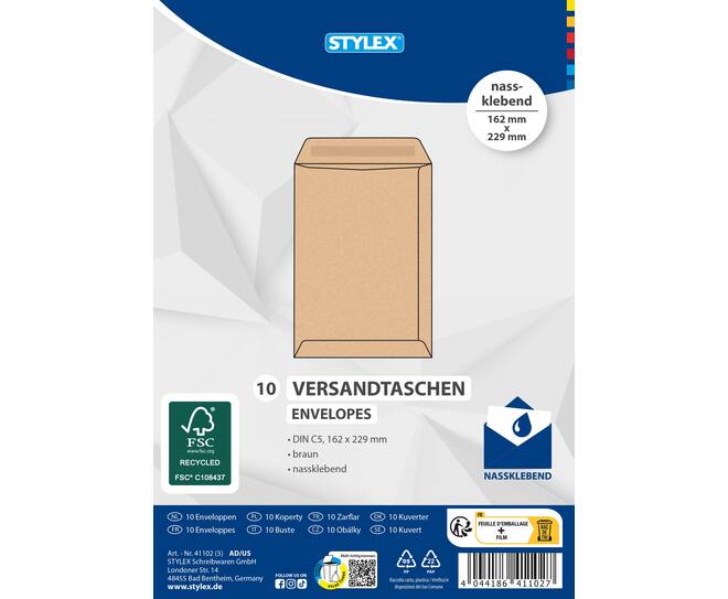 Envelopes, DIN C5, brown