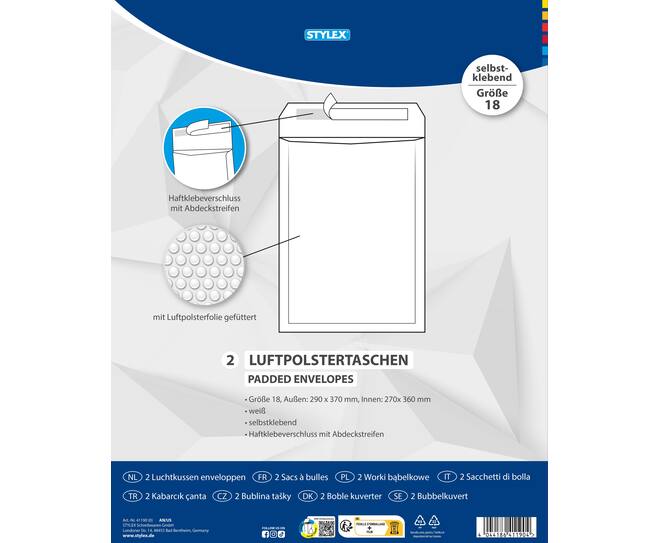 Padded envelopes, size 18