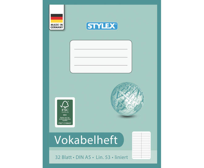 Vokabelheft, DIN A5, 32 Blatt