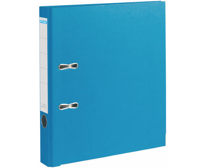 Lever arch files, blue, slim book spine