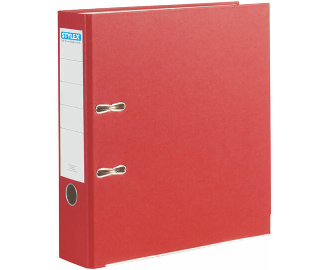 Lever arch files, red, wide book spine 
