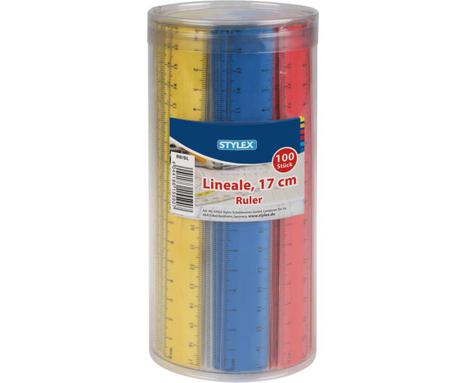Lineal, 17 cm, Kunststoff, farbig