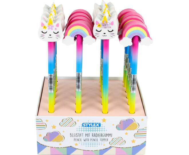 Bleistift mit Radiergummi, Rainbow Cat